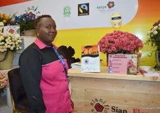 Ednah Choge represented the roses of Sian Flowers Kenya